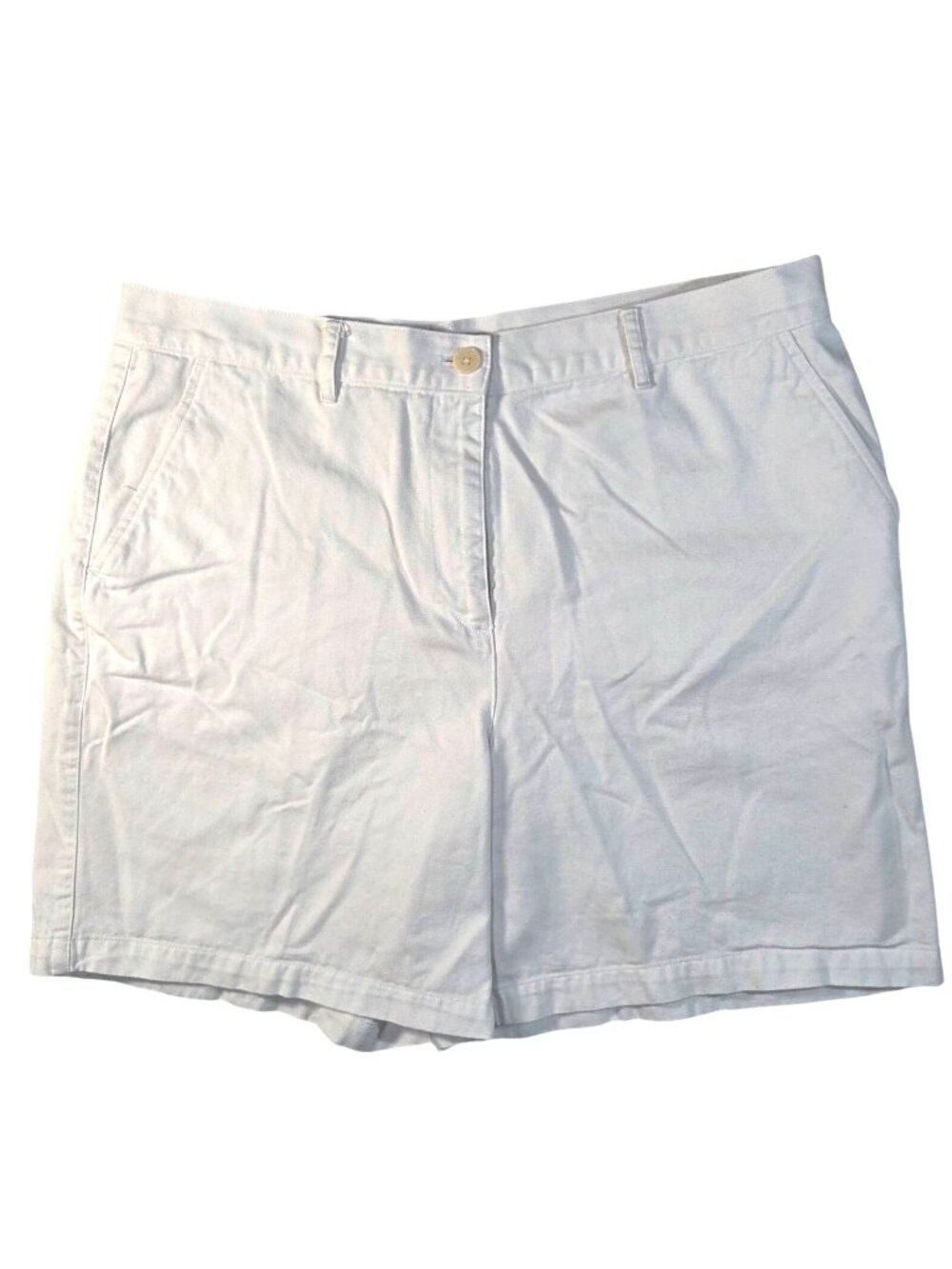 Lauren Ralph Lauren White High Rise Bermuda Chino Shorts Women's Plus Size 14